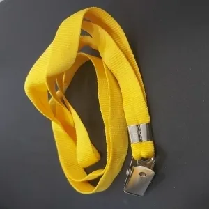 Cordo Liso com clips modelo jacar para crach - AMARELO